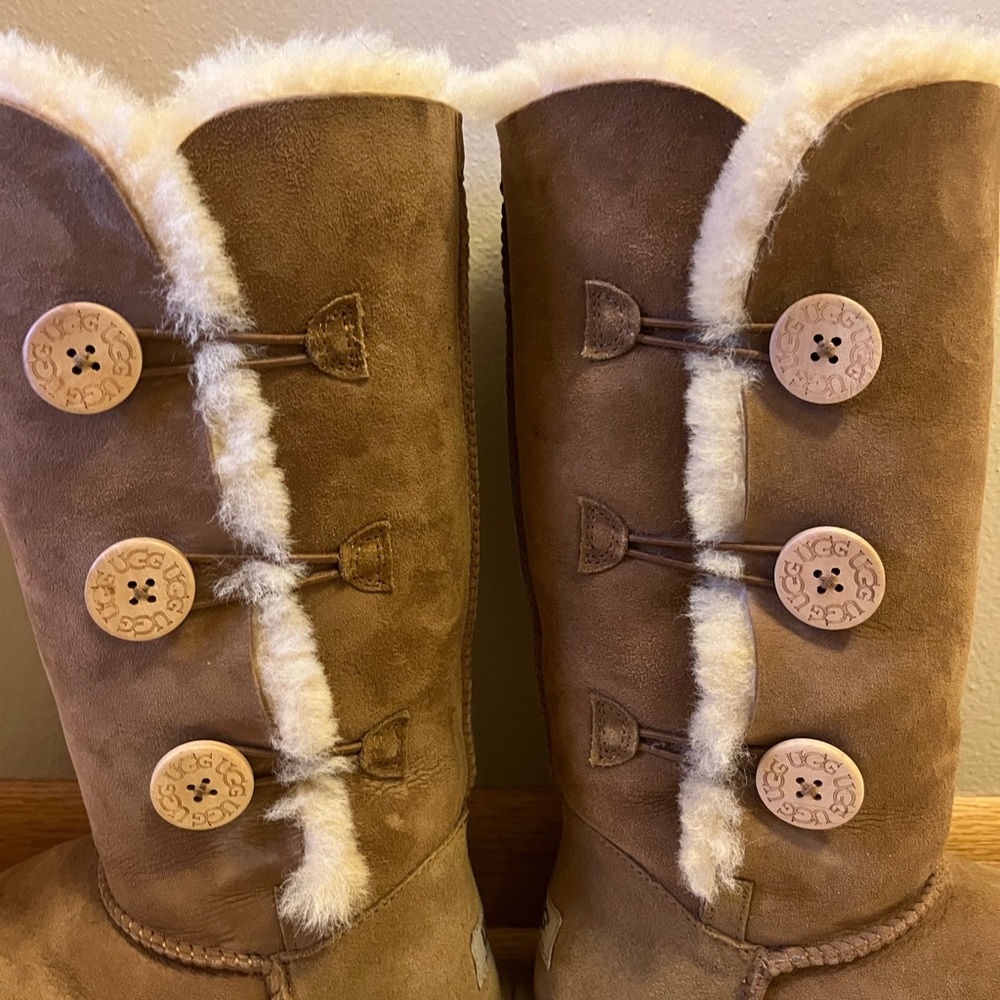 UGG® Bailey Suede Button Triplet II Water-Repellent Cold Weather Tall Boots - Picture 9 of 16